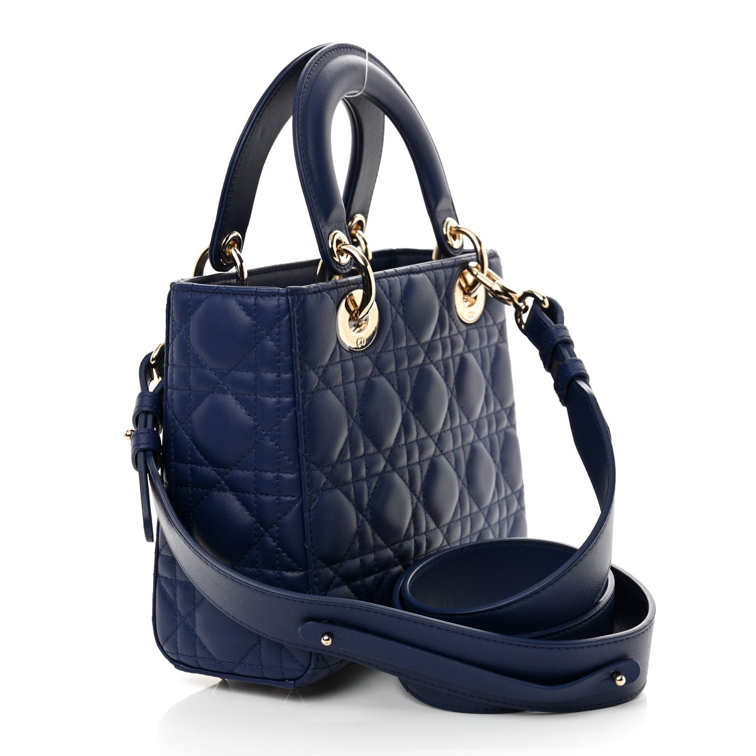 Lambskin Cannage Small Lady Dior Royal Blue