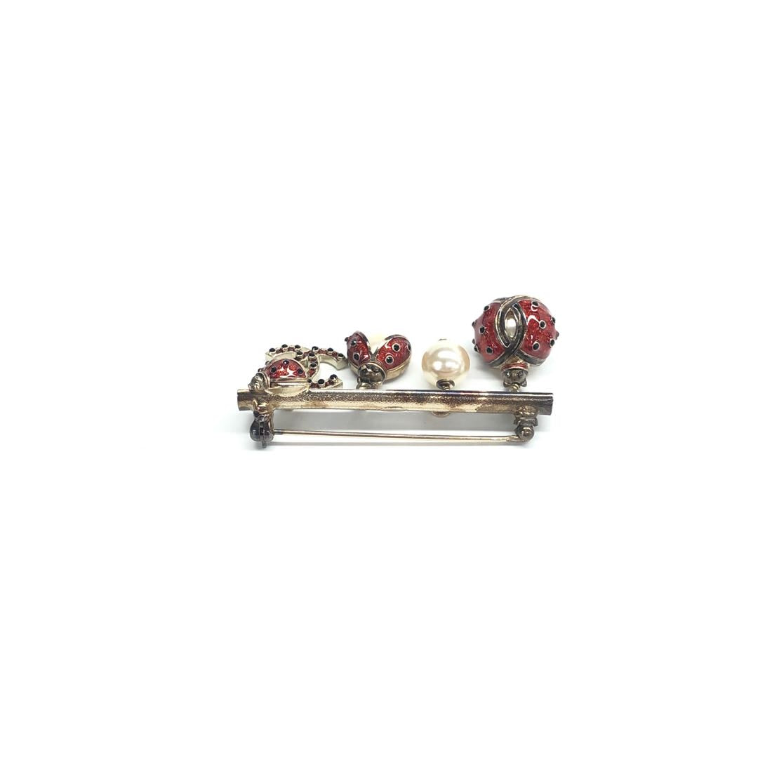Chanel Ladybug Pearl Brooch