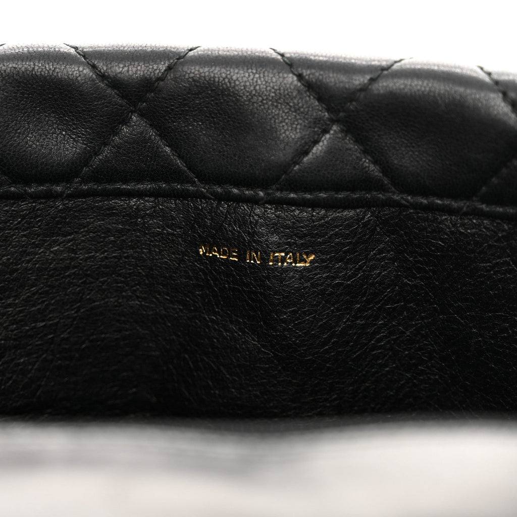 Quilted CC Tassel Flap Bag Black