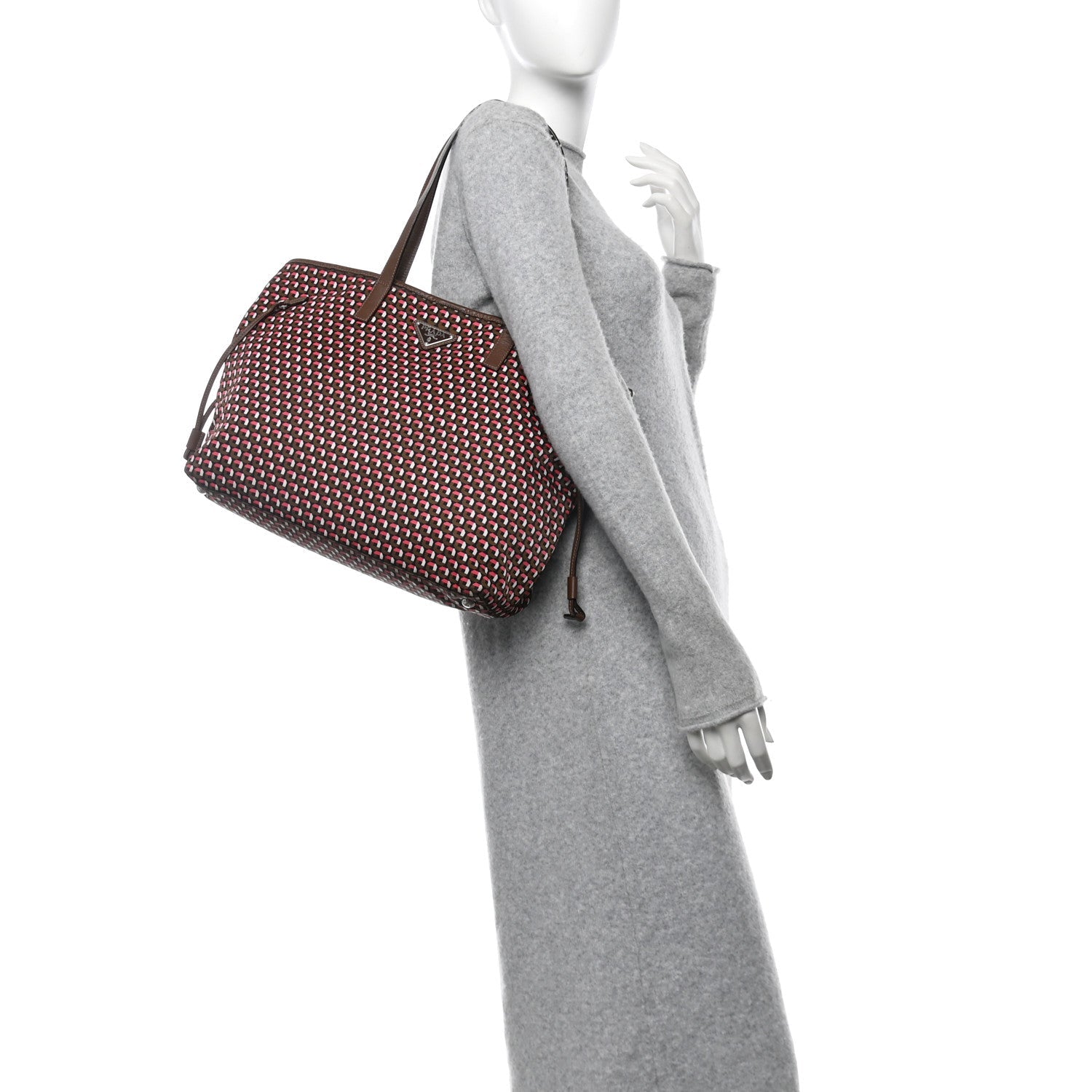 Tessuto Stampato Nylon Saffiano Otta Print Tote Rosa