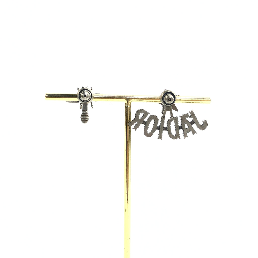 Dior J'Adior Asymmetrical Bee Silver Earrings