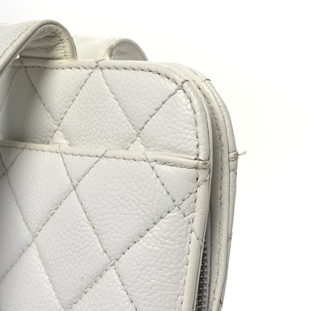 Caviar Quilted Shoulder Bag White