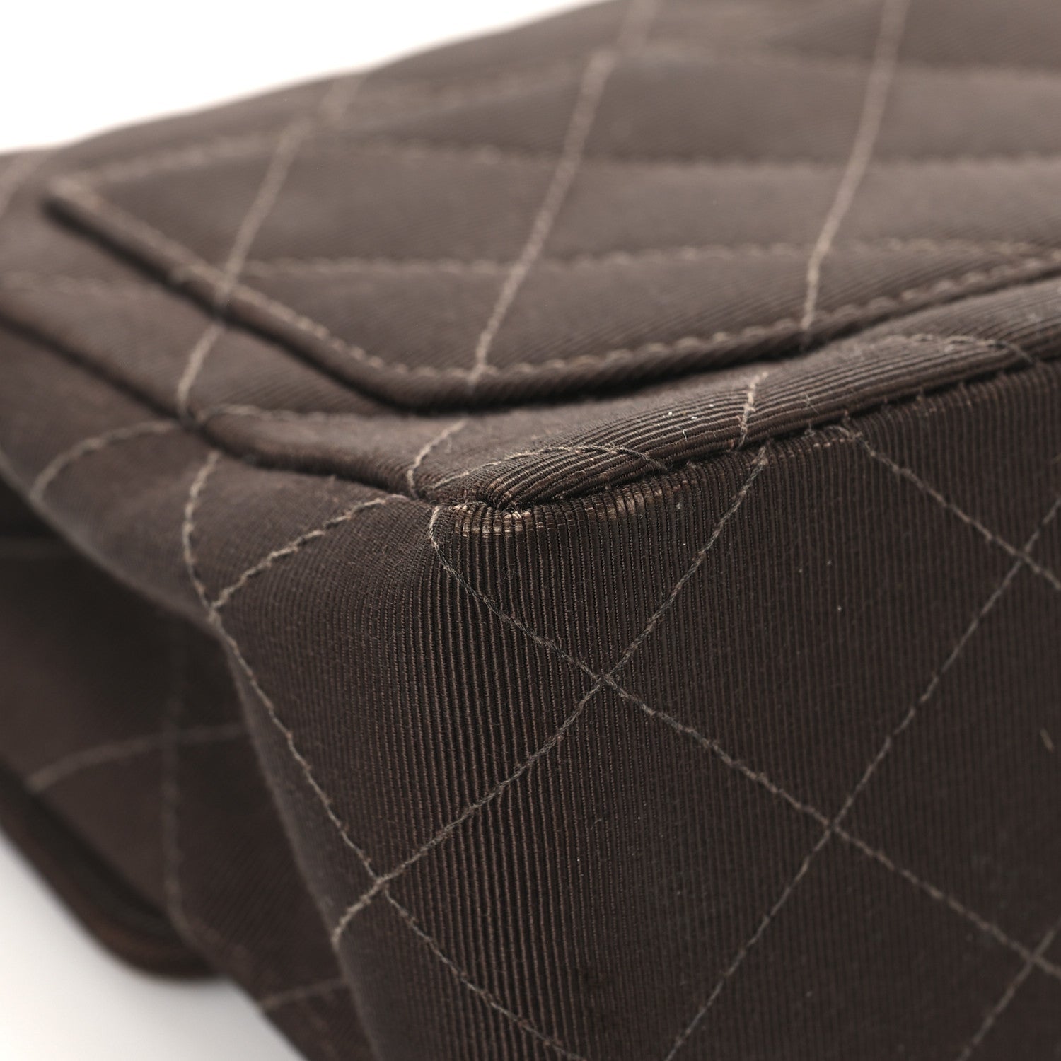 Grosgrain Quilted Mini Square Flap Brown