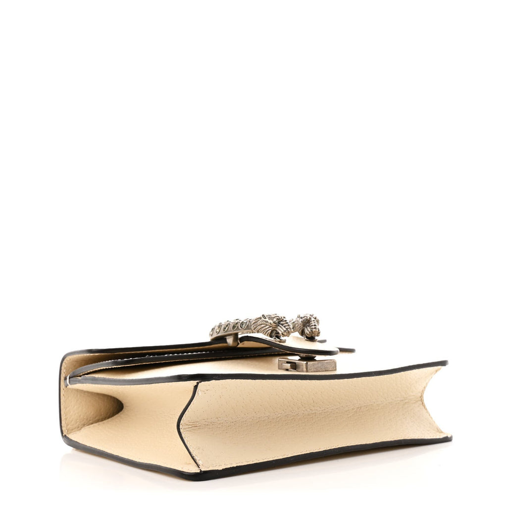 Textured Calfskin Crystal Mini Dionysus Shoulder Bag Mystic White