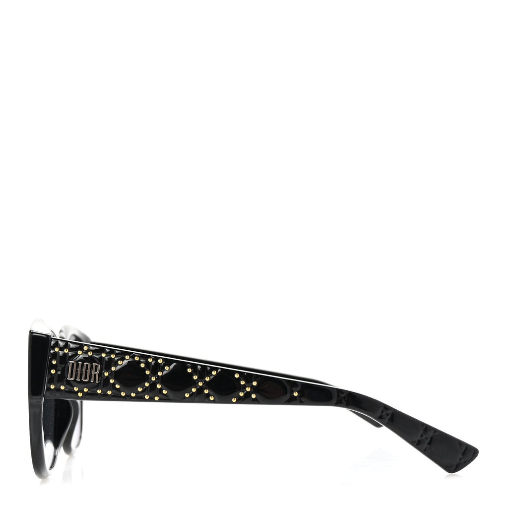 Acetate Cannage Lady Dior Studs 5 Sunglasses Black