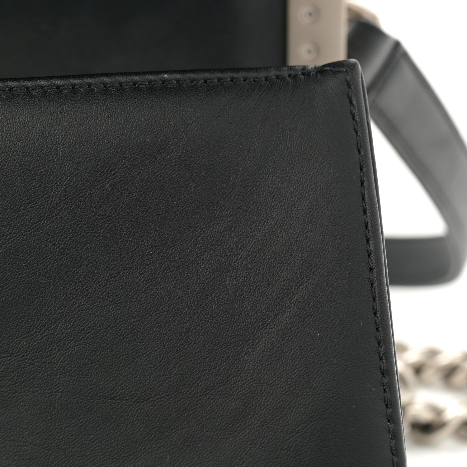 Matte Snakeskin Calfskin Small Boy Flap Black