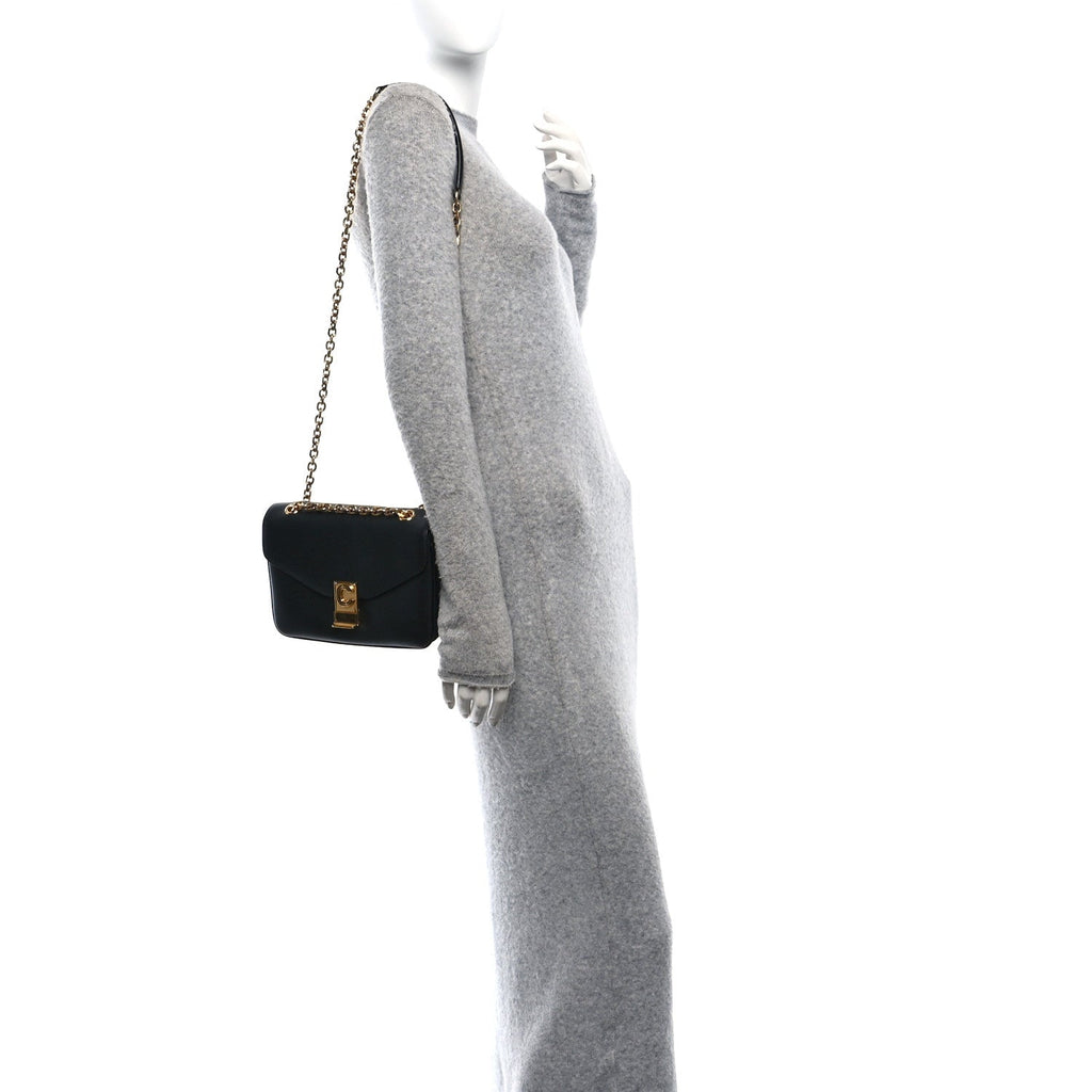 Shiny Calfskin Medium C Bag Black