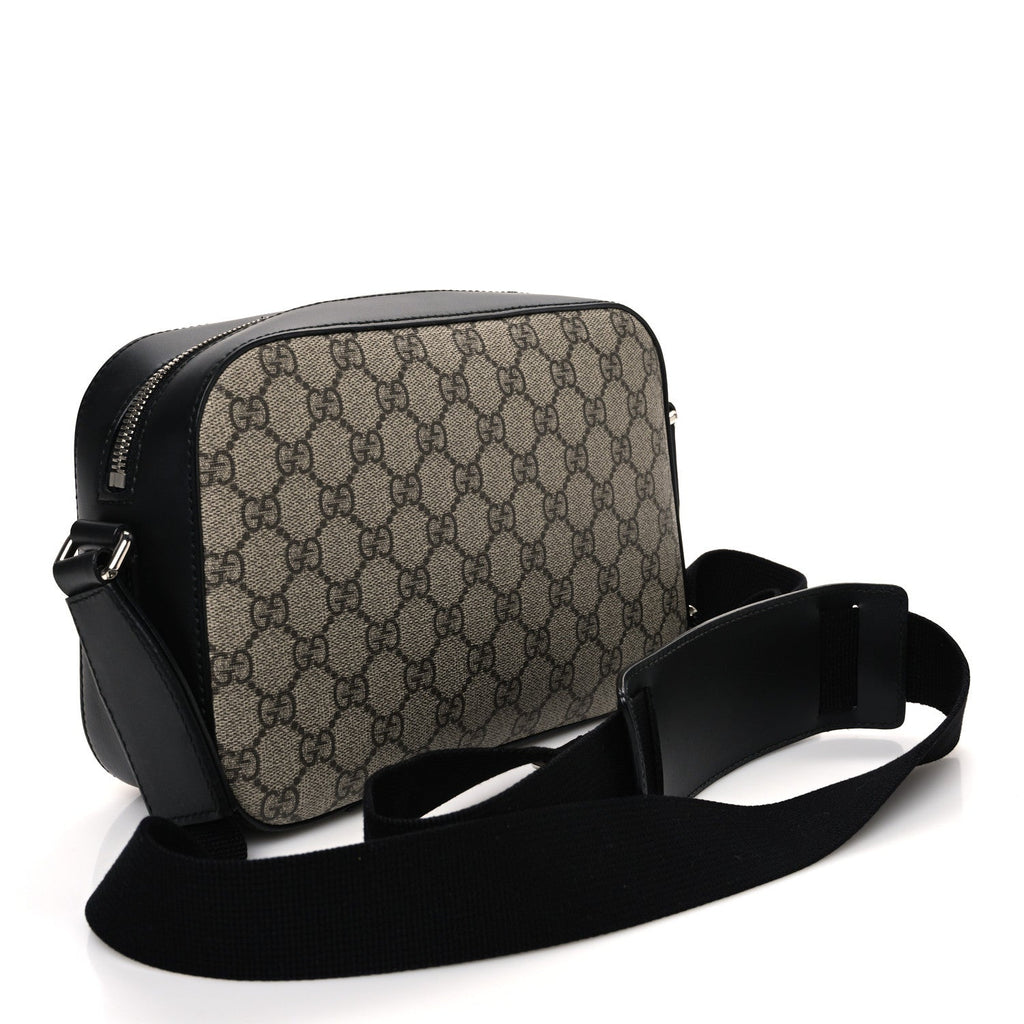 GG Supreme Monogram Camera Bag Beige Black