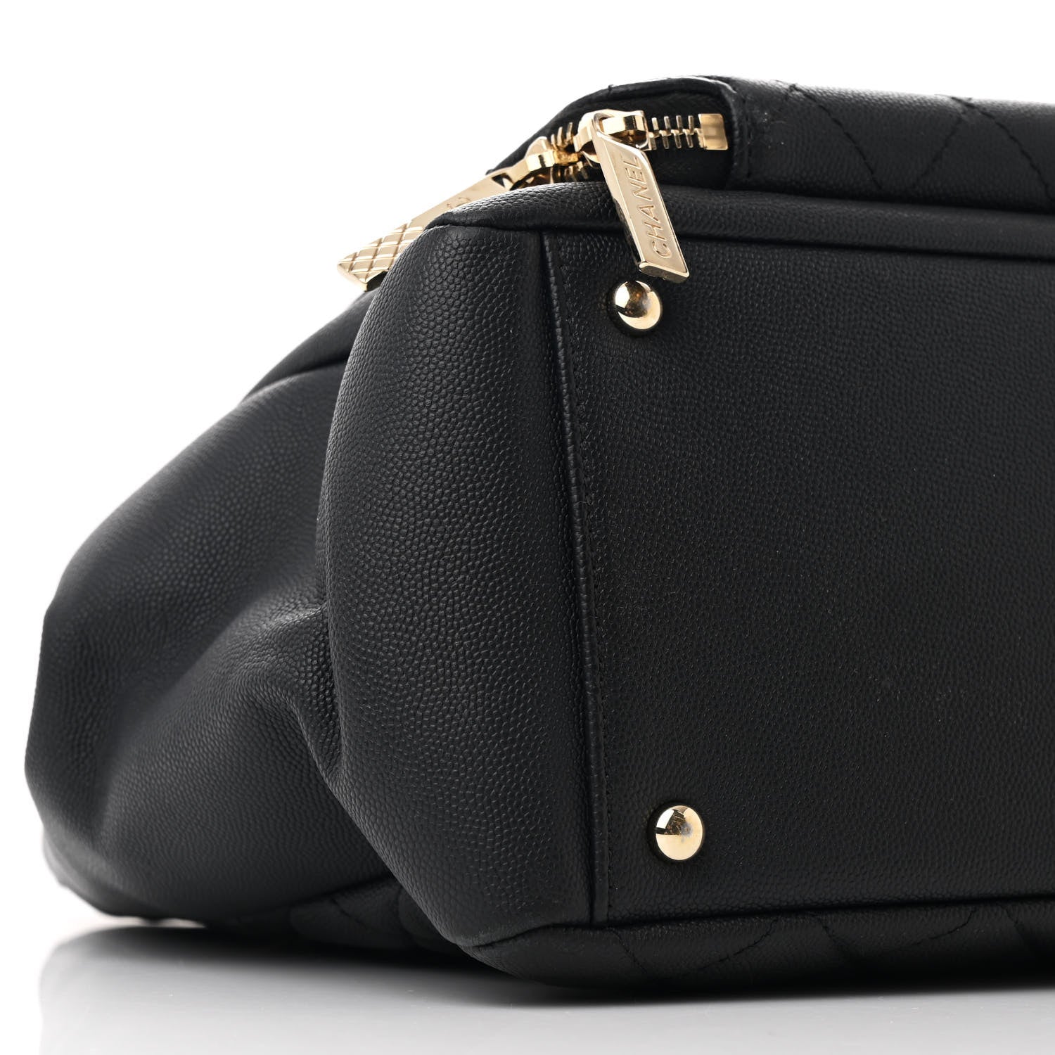 Caviar Quilted Large Business Affinity Shopping Bag Black