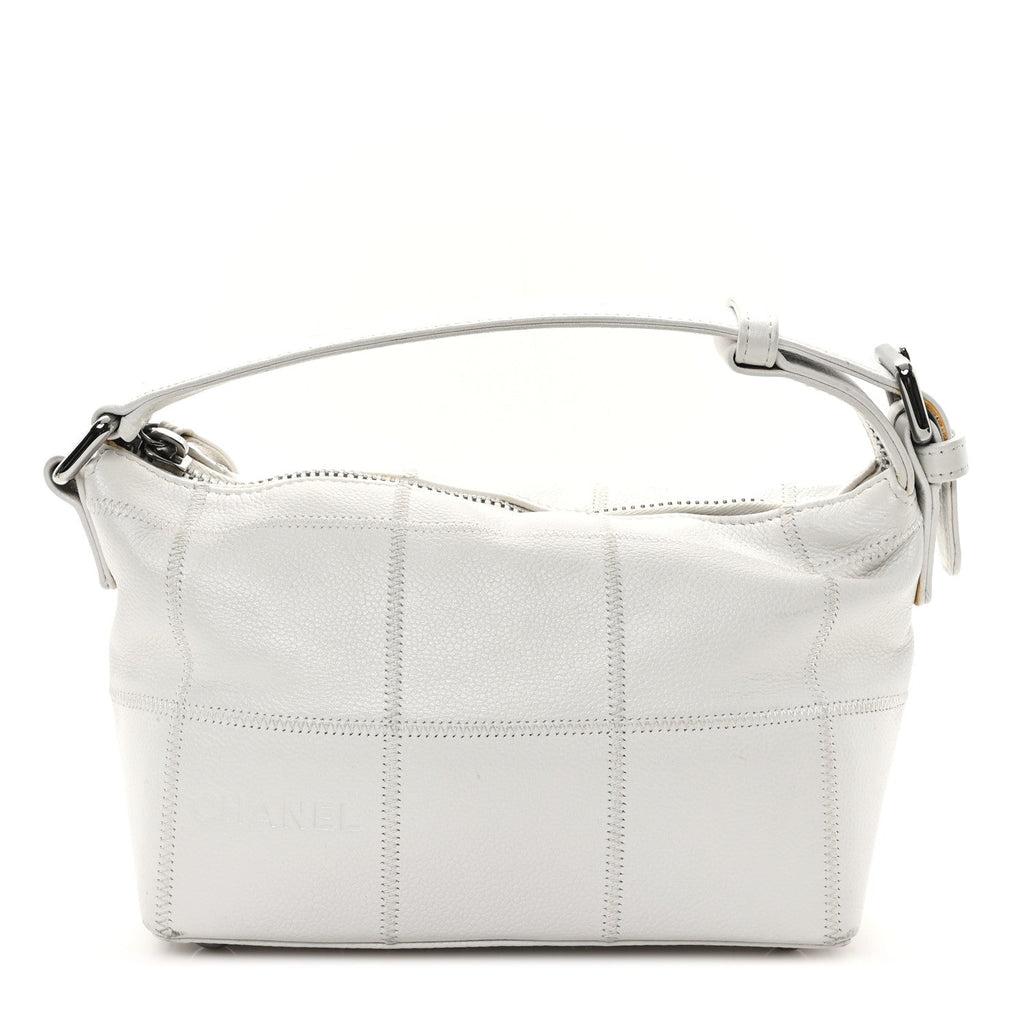 Caviar Square Stitched Bag White