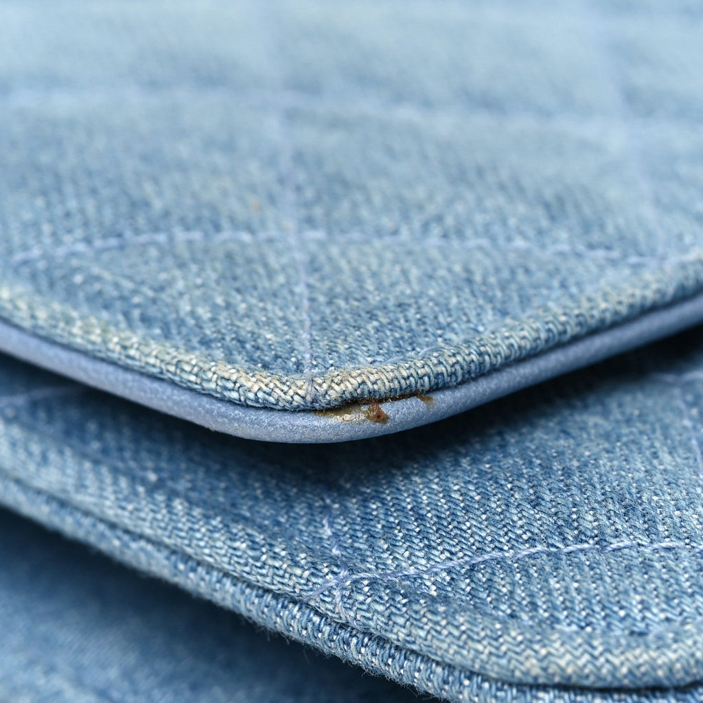 Denim Quilted Reissue Wallet On Chain WOC Blue