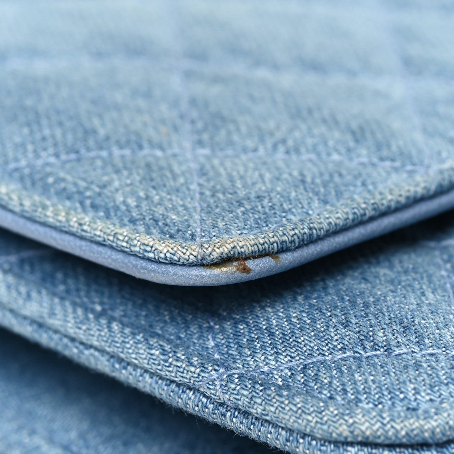 Denim Quilted Reissue Wallet On Chain WOC Blue