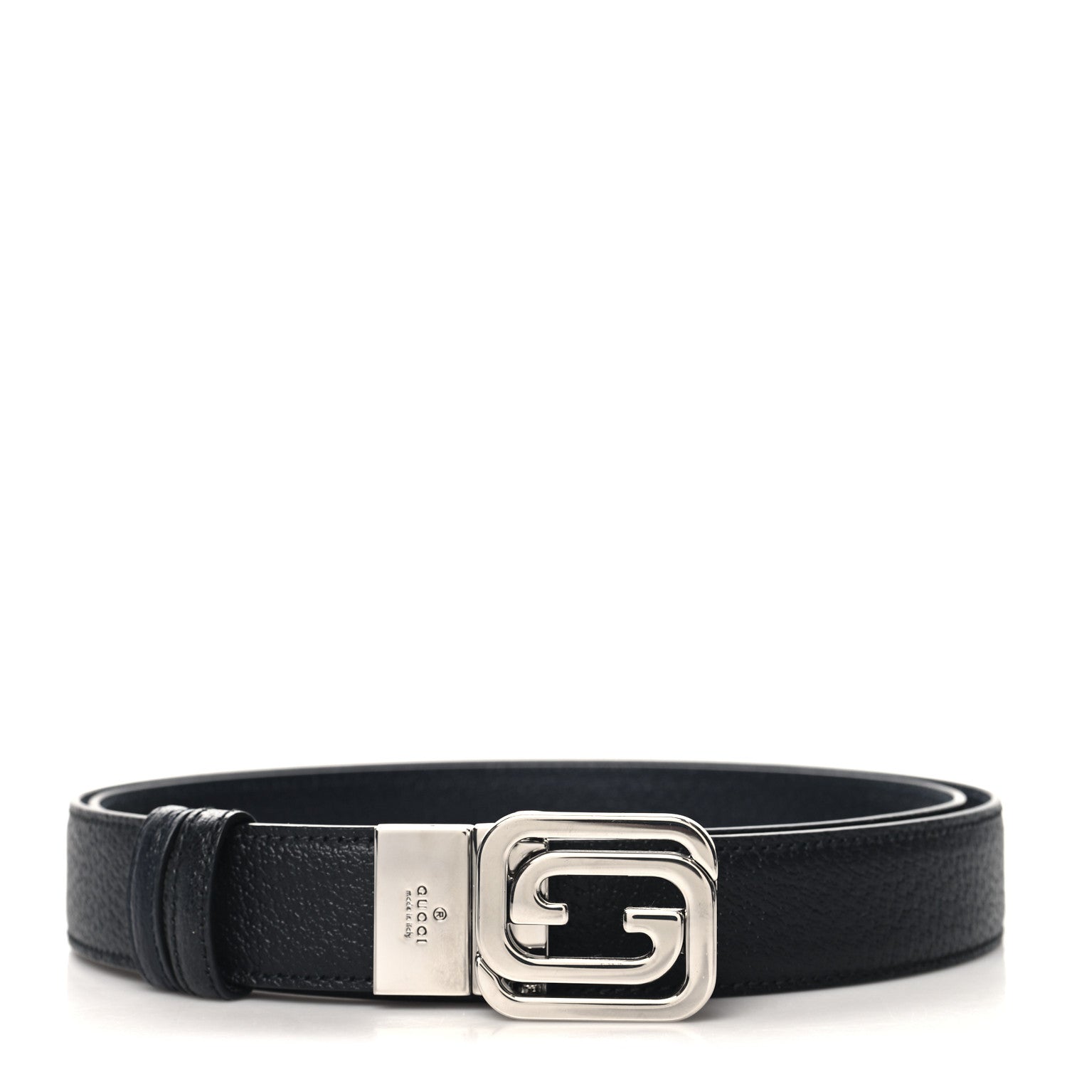 Textured Dollar Calfskin Ciny Calf Lux Squared Interlocking G 30mm Reversible Belt 110 44 Black