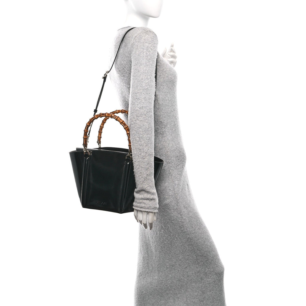 Spice Lux Nappa Bamboo Basket Bag Black