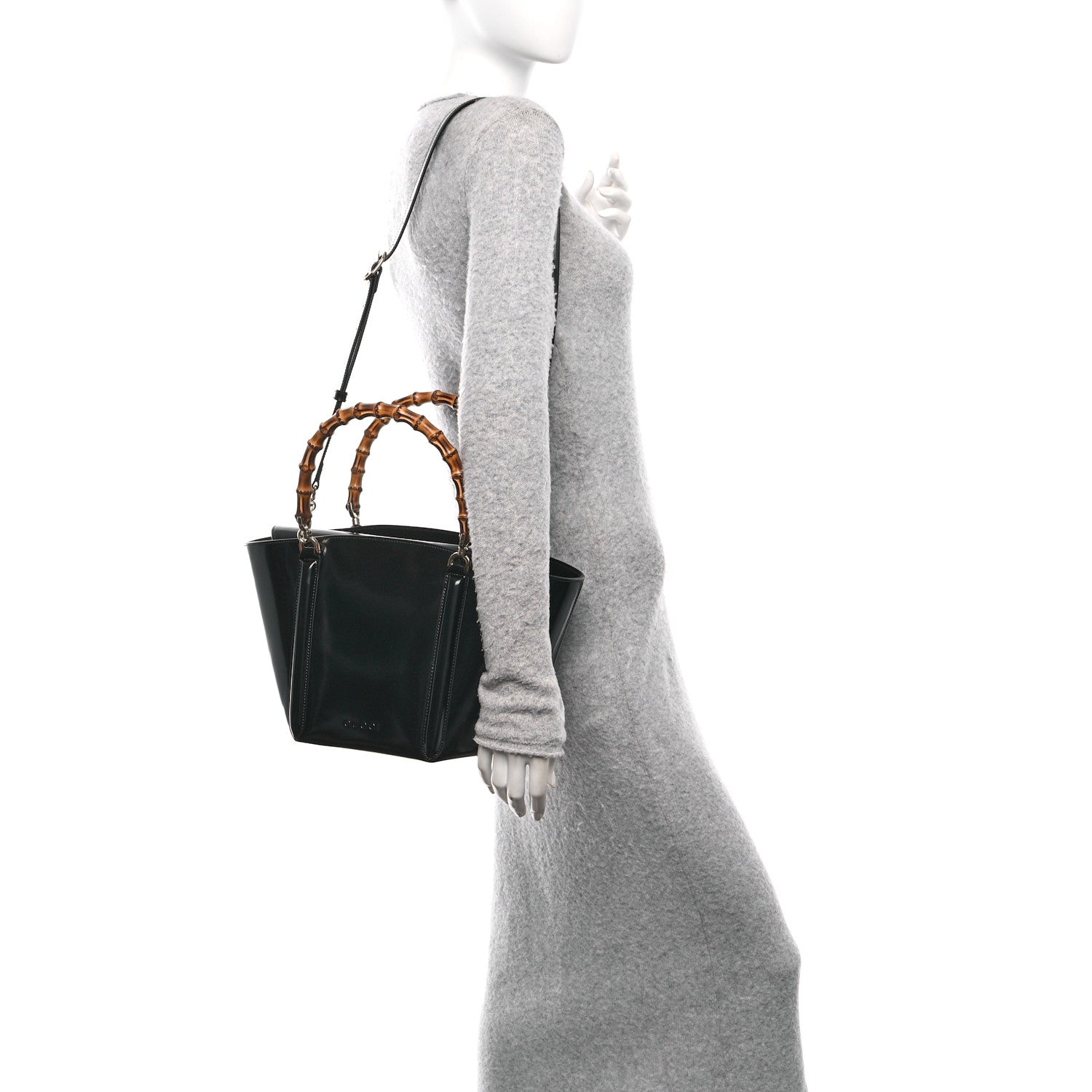 Spice Lux Nappa Bamboo Basket Bag Black
