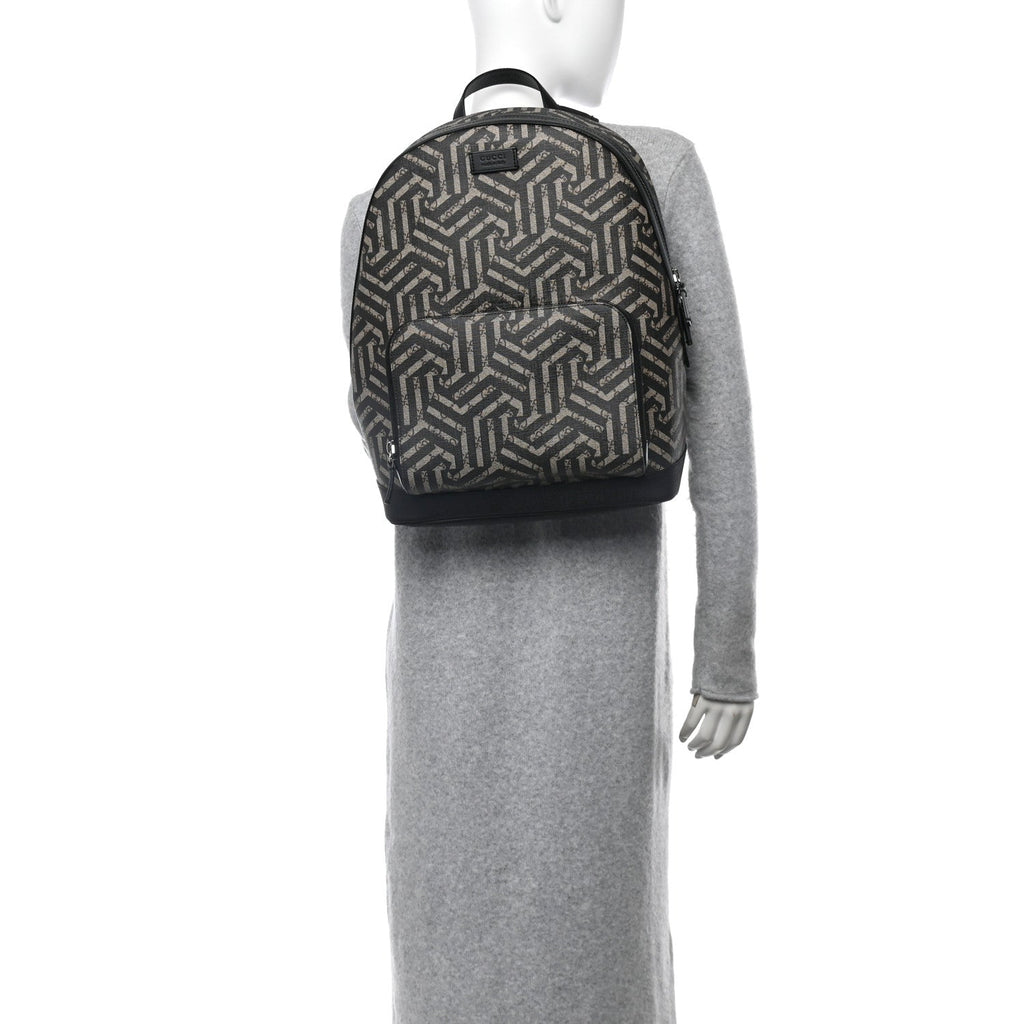 GG Supreme Monogram Caleido Medium Day Backpack Black