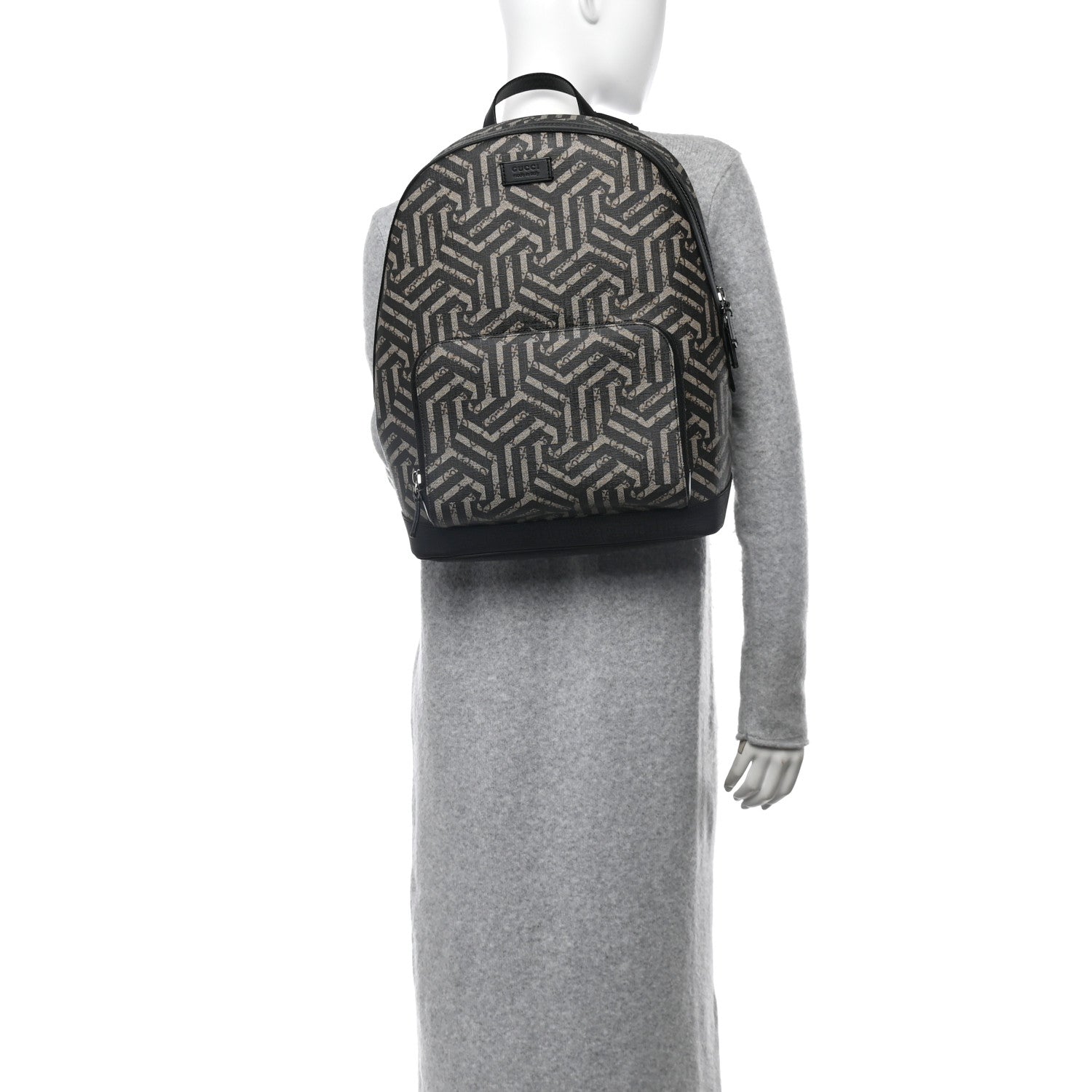 GG Supreme Monogram Caleido Medium Day Backpack Black