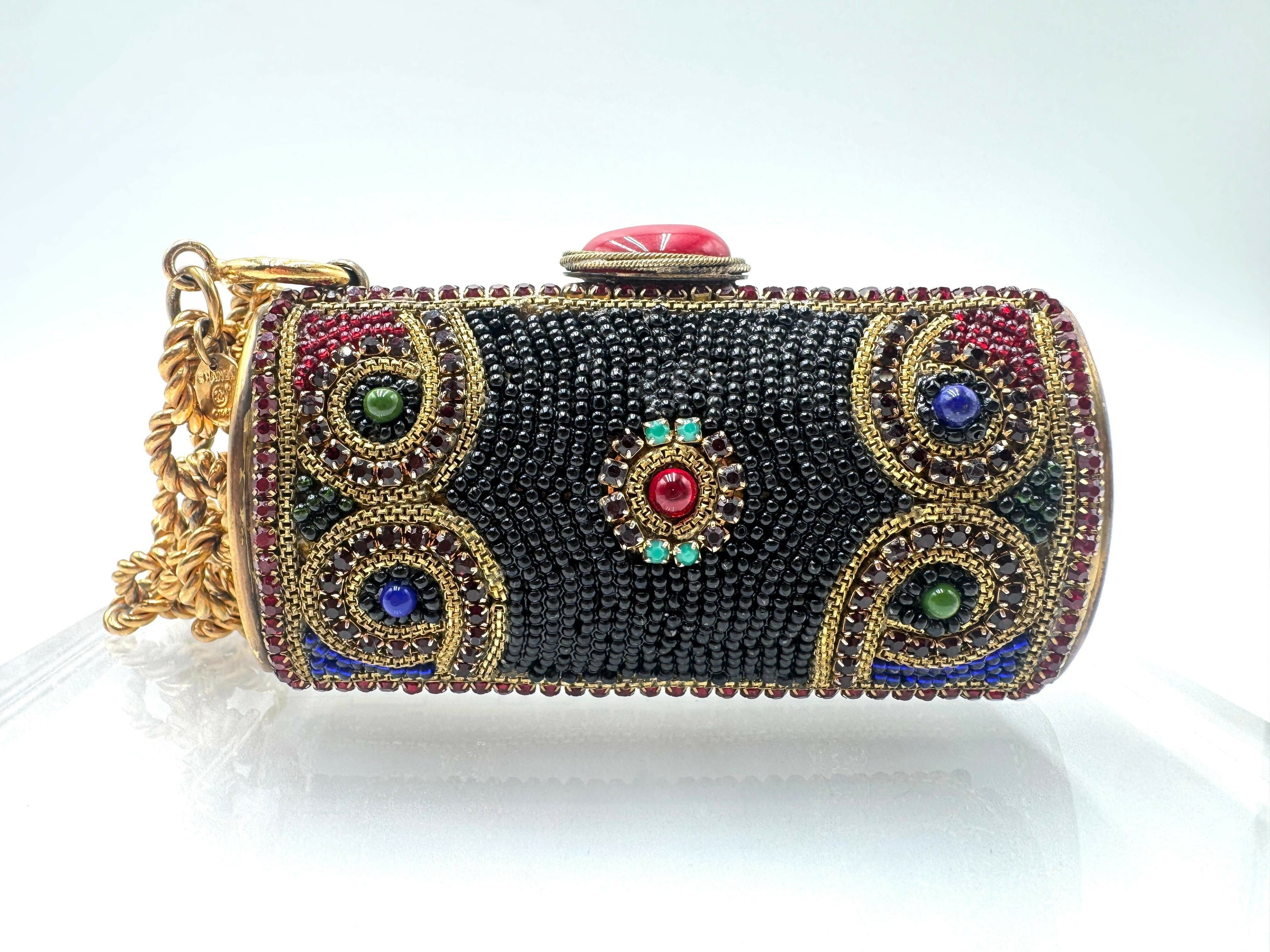 Chanel Vintage 1981 Jewelled Metal Clutch
