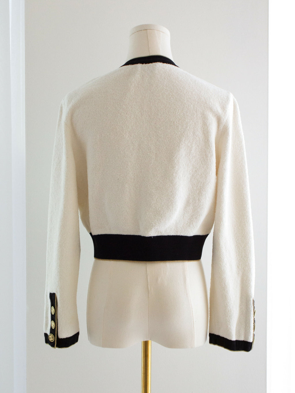 Chanel Cruise 2019 La Pausa White Black Gold Terry 19C igan Jacket