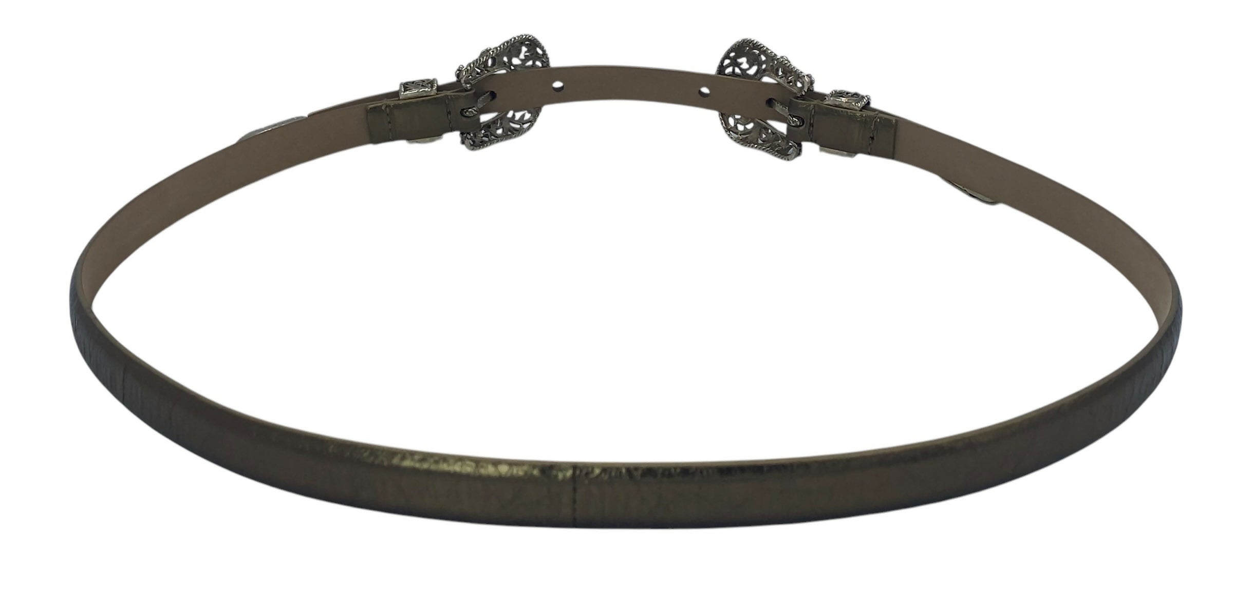 Rare Chanel 14A Paris Dallas metallic gold leather western belt Size 90/36