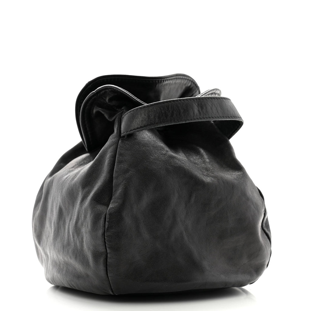 Lambskin Drawstring Bag Black