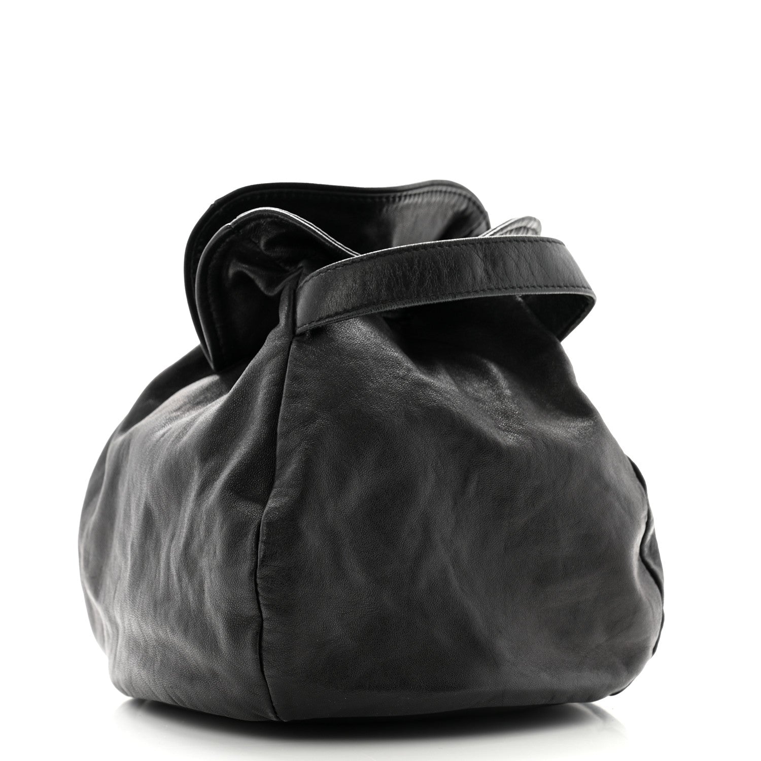 Lambskin Drawstring Bag Black