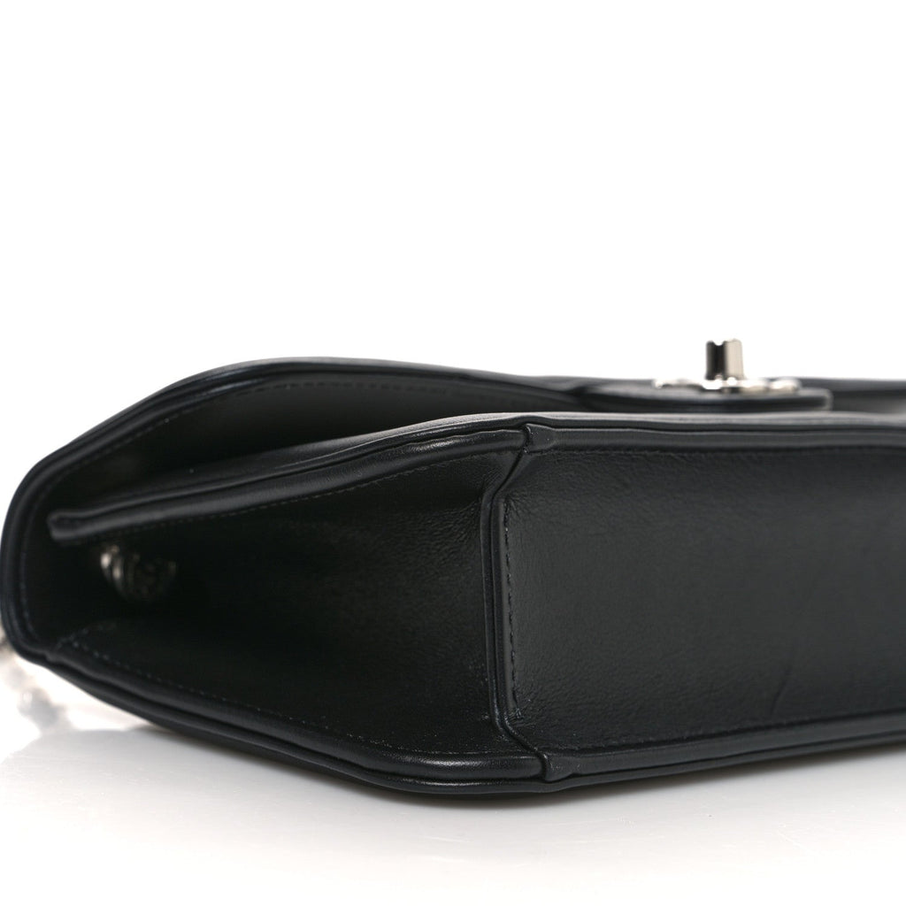 Lambskin Calfskin Chic Frame Flap Bag White Black