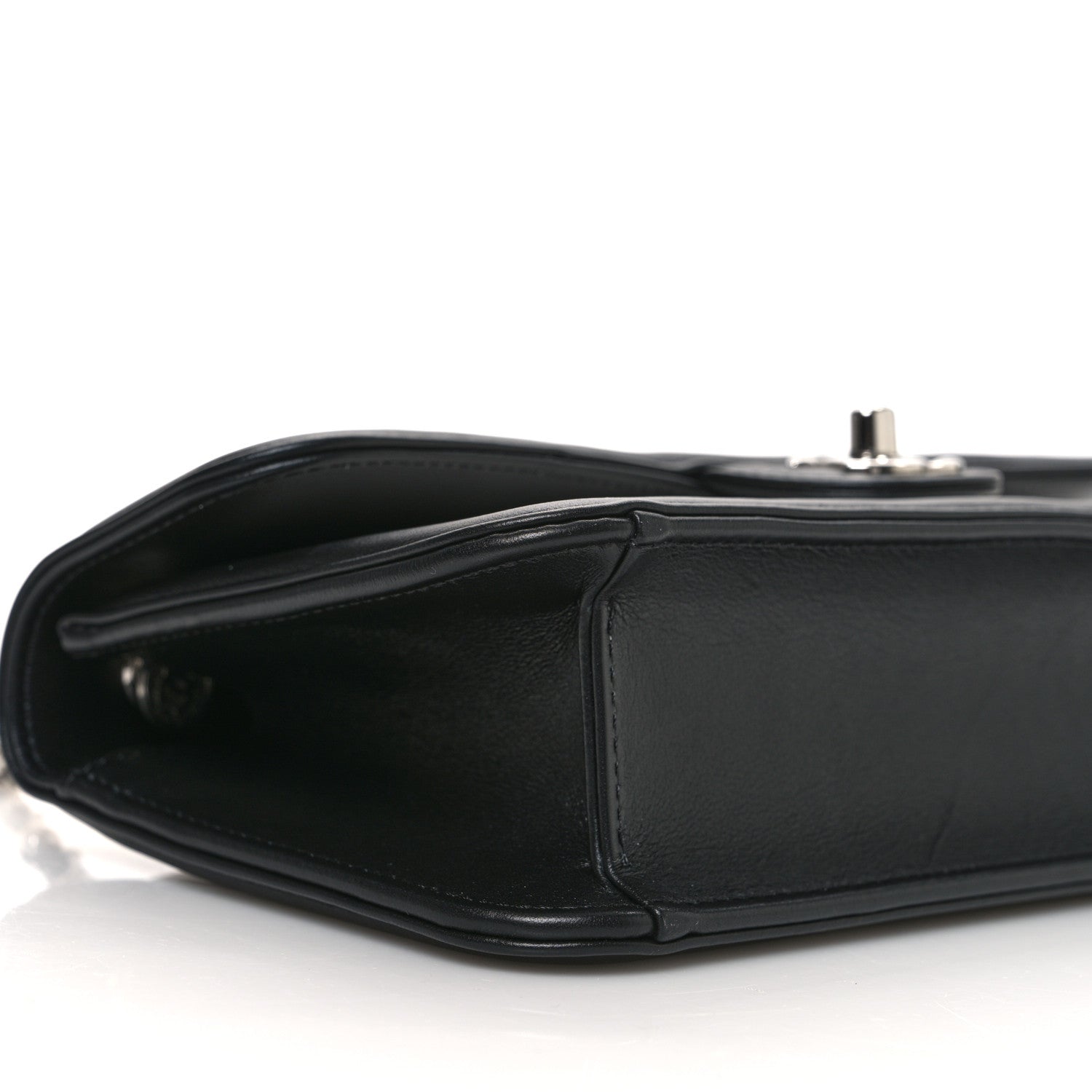 Lambskin Calfskin Chic Frame Flap Bag White Black