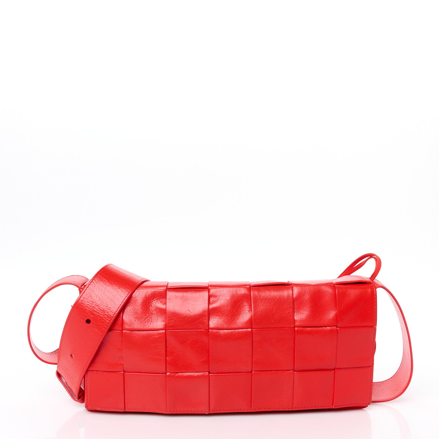 Paper Calfskin Intrecciato Stretch Cassette Bright Red