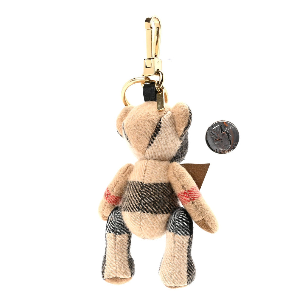 Cashmere House Check Thomas Bear Bag Charm Camel Gold