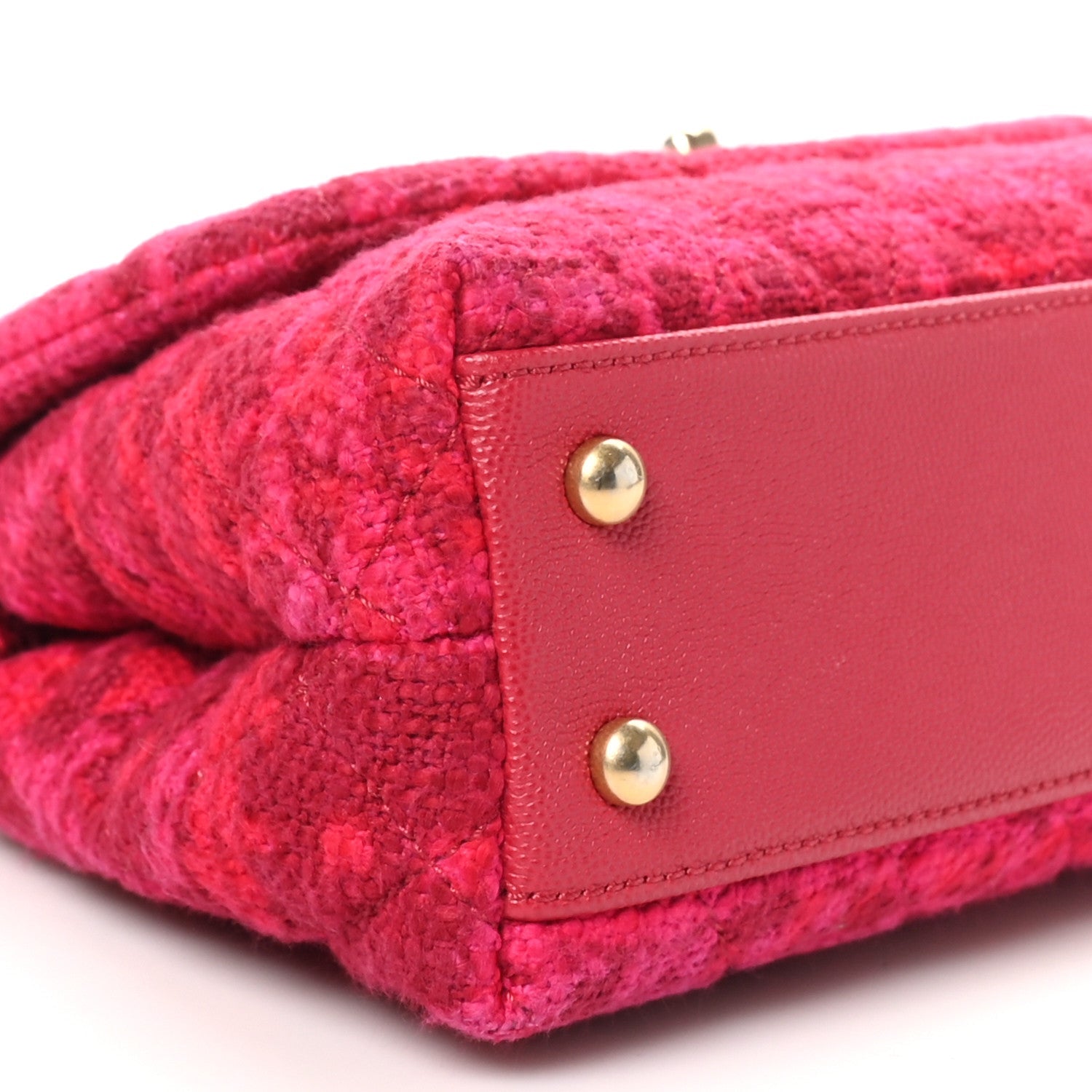 Tweed Mini Coco Handle Flap Fuchsia
