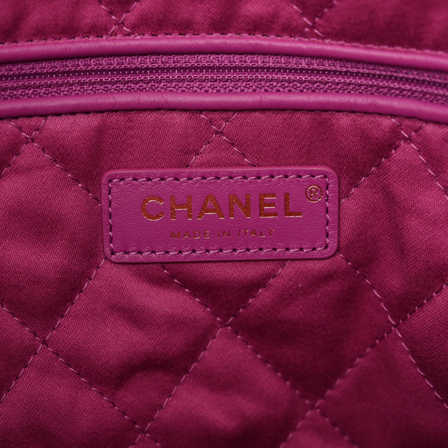 Shiny Calfskin Quilted Small Chanel 22 Purple