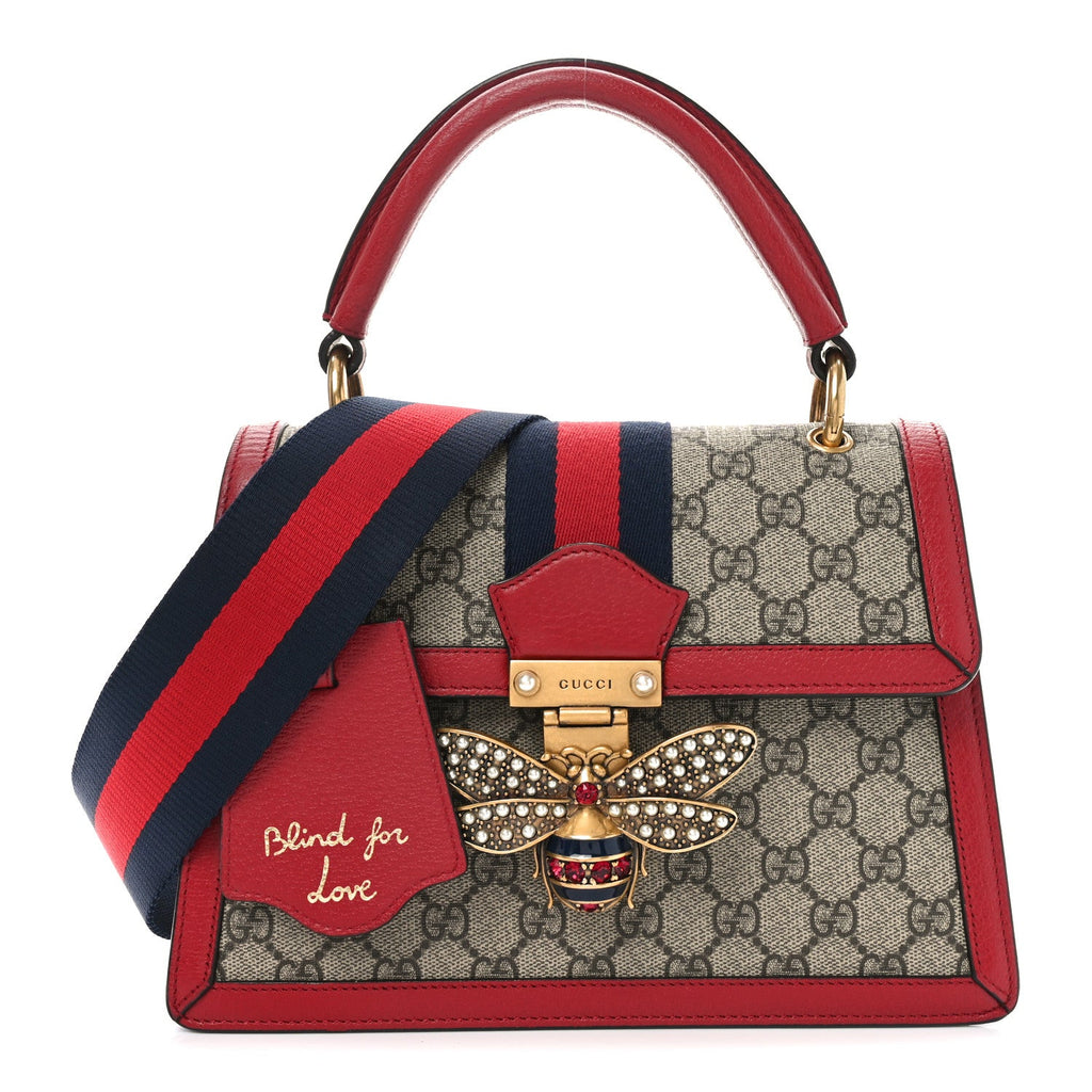 GG Supreme Monogram Small Queen Margaret Top Handle Bag Red