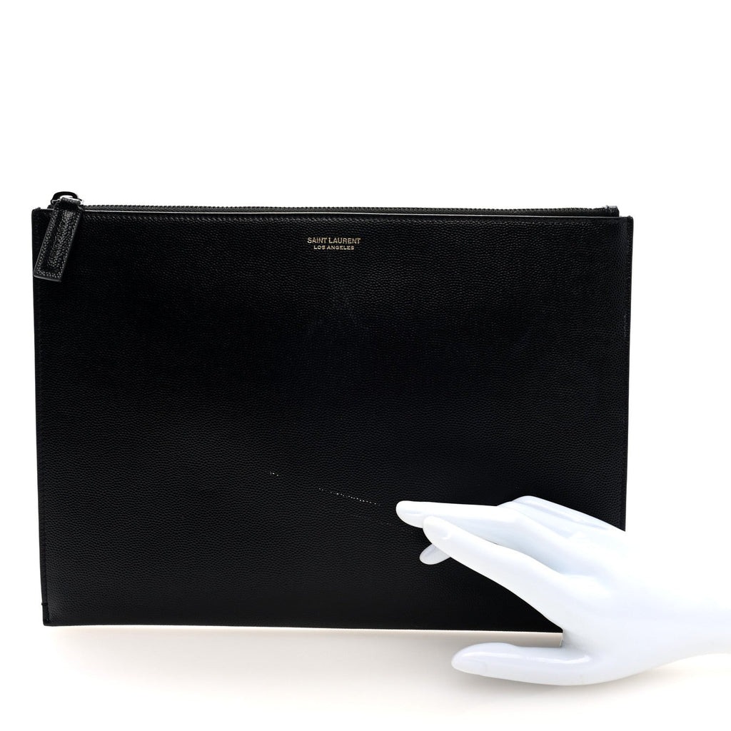 Grain de Poudre Zipped Document Holder Black