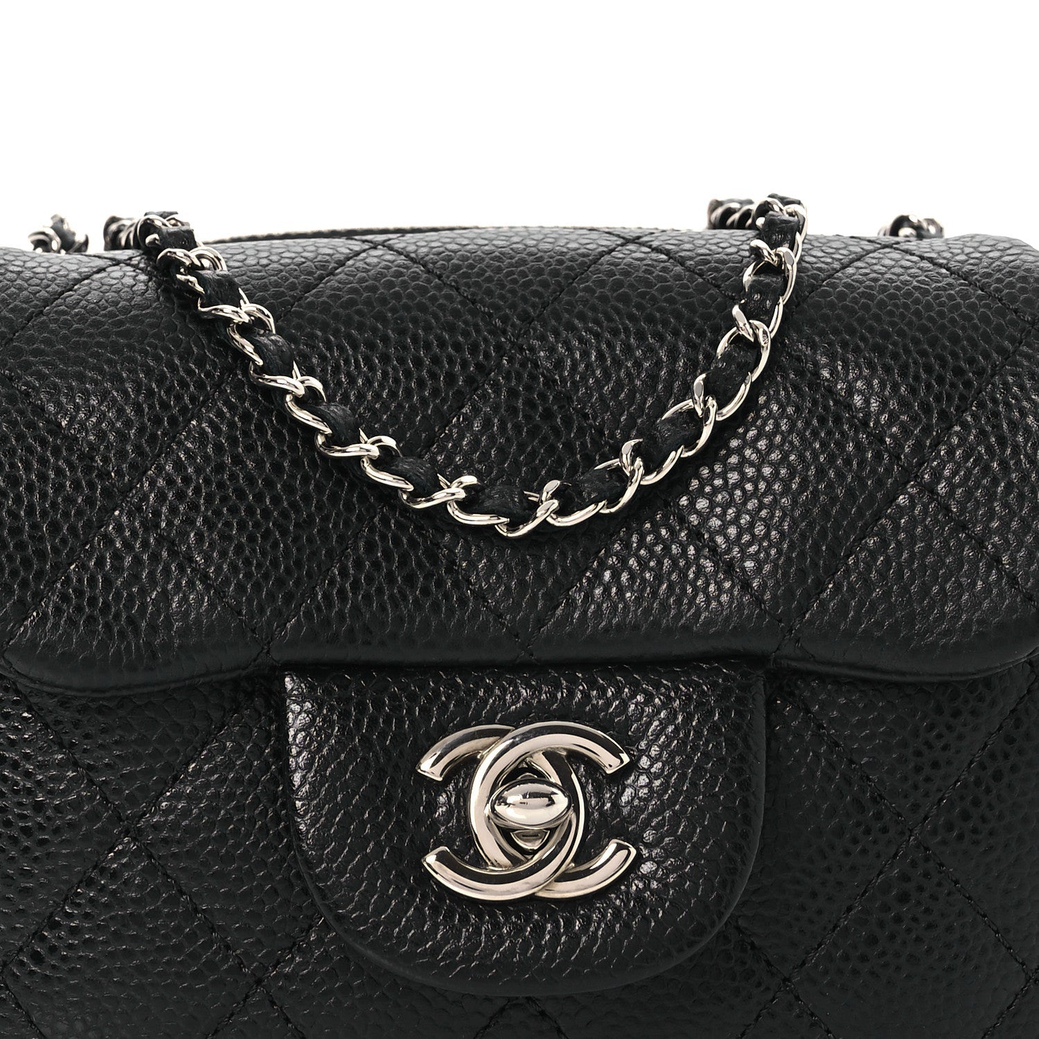 Caviar Quilted New Mini Flap Black