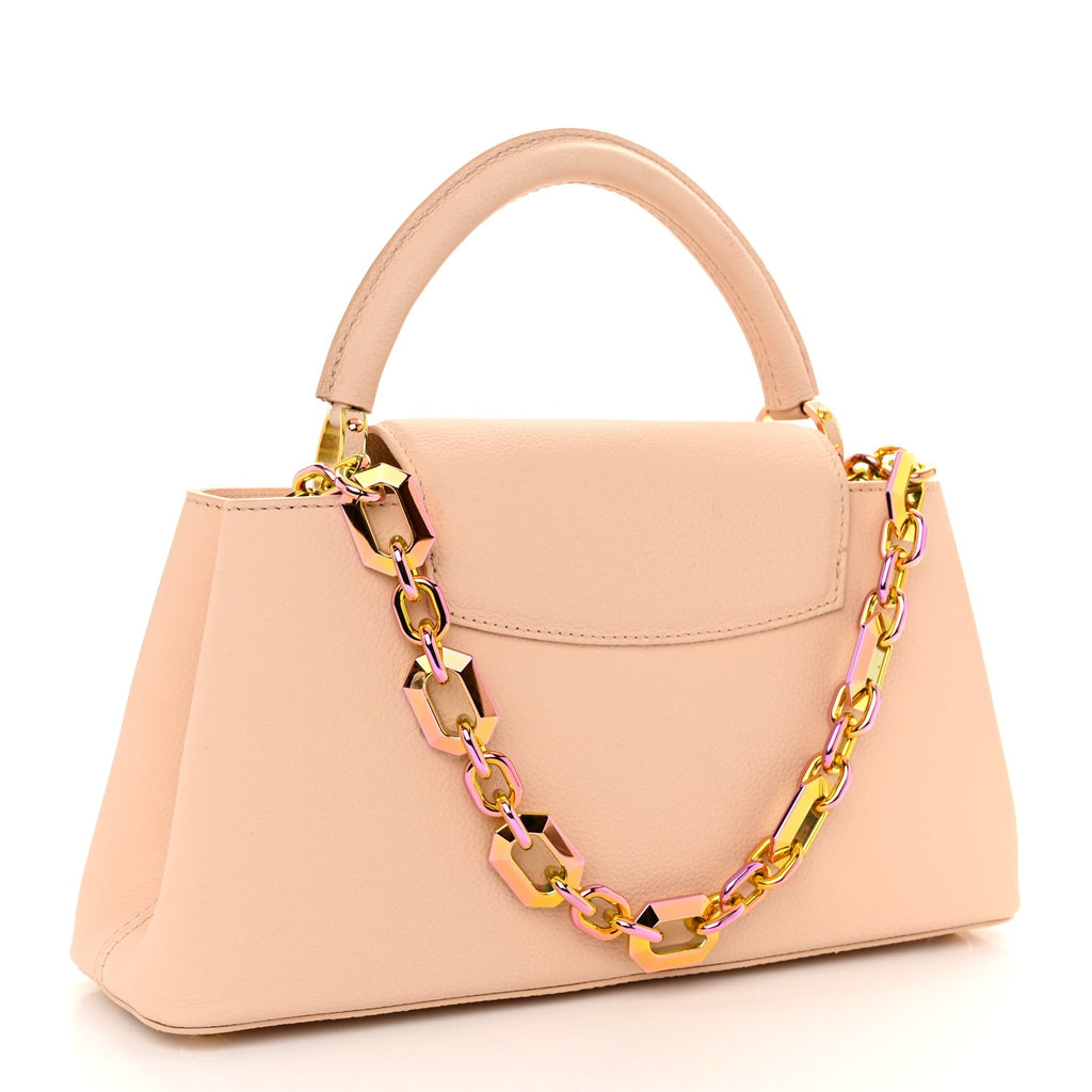 Taurillon Capucines East West MM Scarabeo Iridescent Macchiato