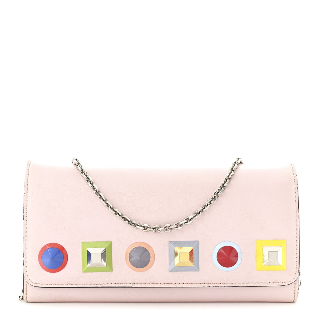 Vitello Liberty Studded Continental Wallet On Chain Peonia Multicolor