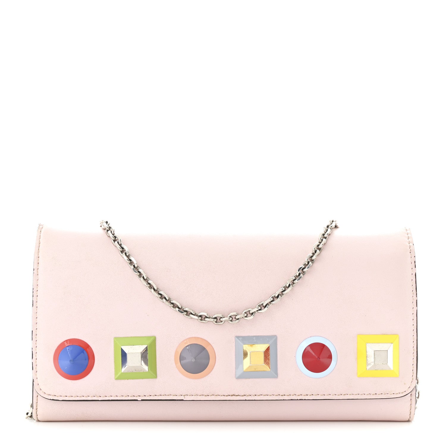 Vitello Liberty Studded Continental Wallet On Chain Peonia Multicolor