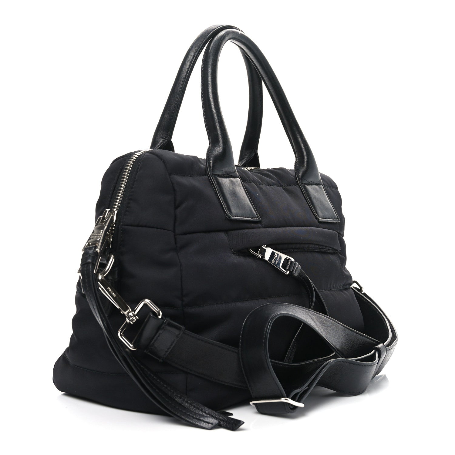 Tessuto Nylon Bomber Tote Black