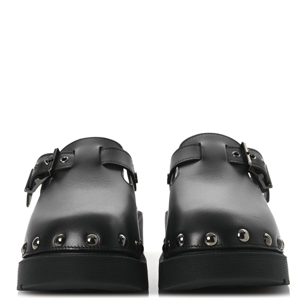 Calfskin Diorquake Buckled Lug Sole 15mm Clogs 36 Black
