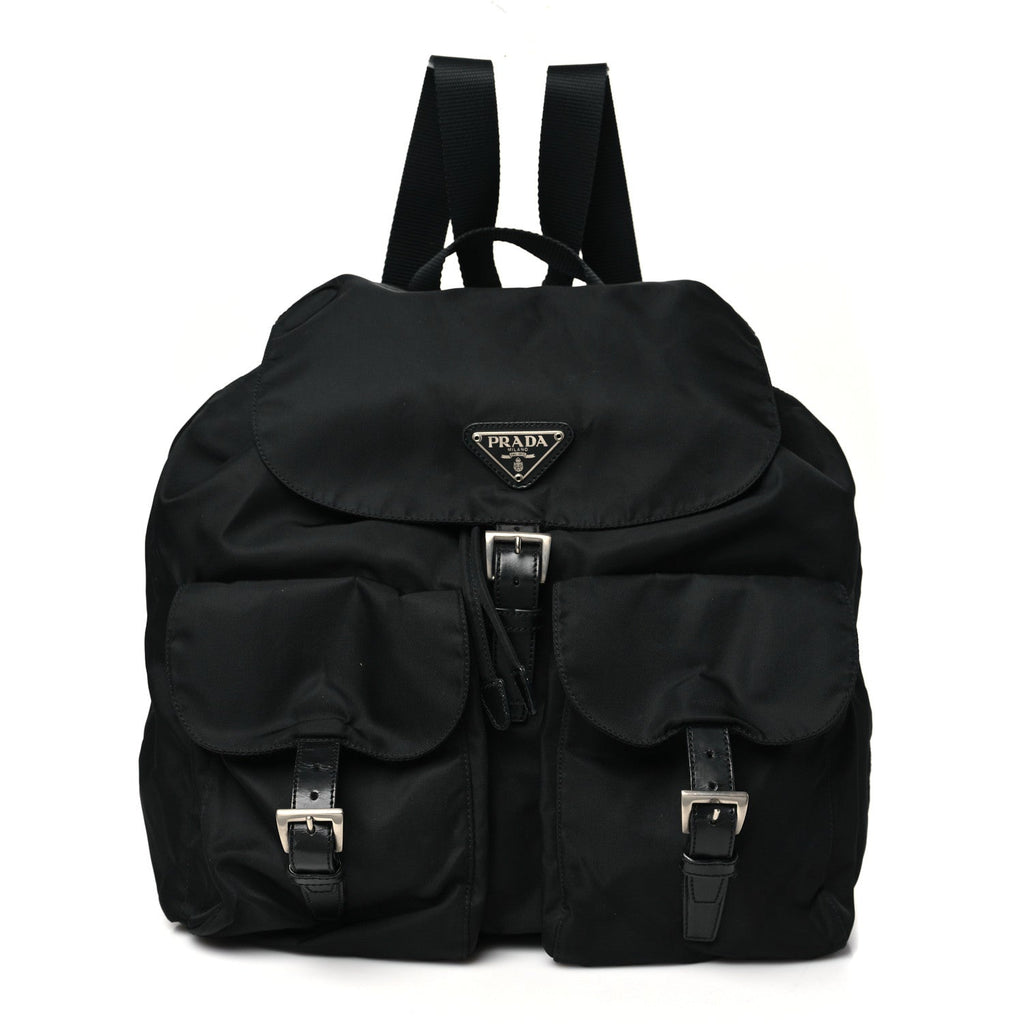 Tessuto Nylon Saffiano Medium Backpack Black