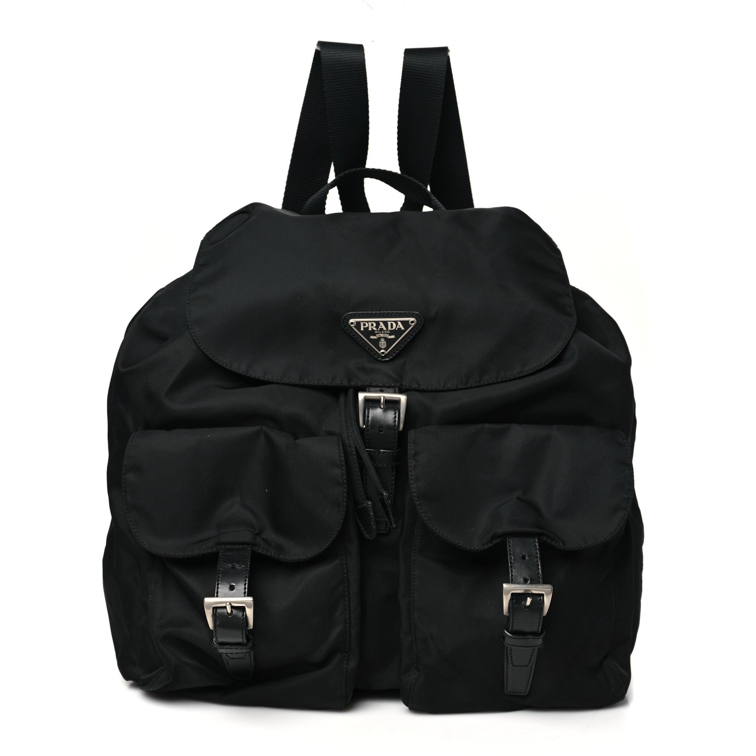 Tessuto Nylon Saffiano Medium Backpack Black