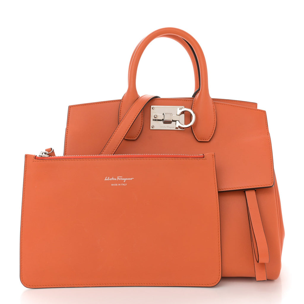 Calfskin Medium Studio Bag Orange