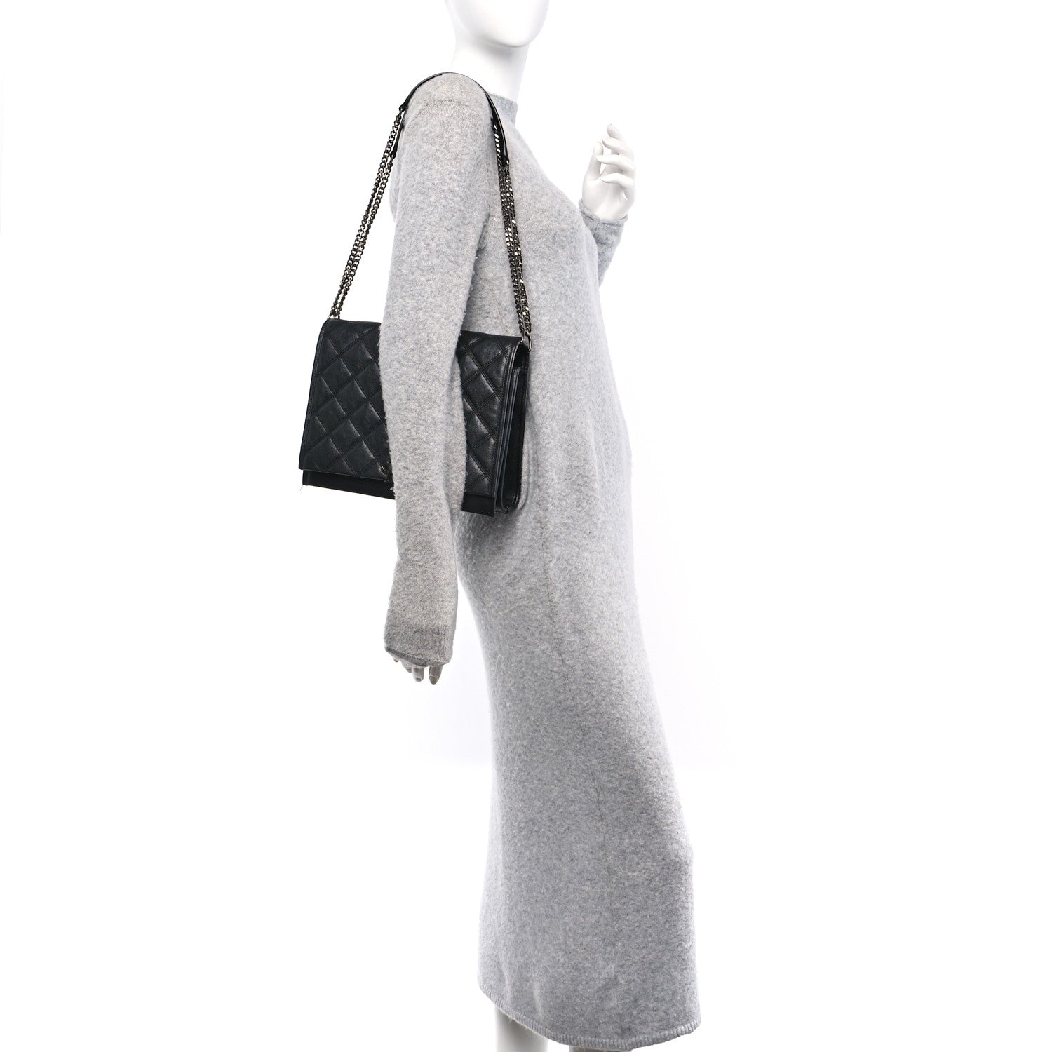 Lambskin Quilted Small Becky Chain Bag Black