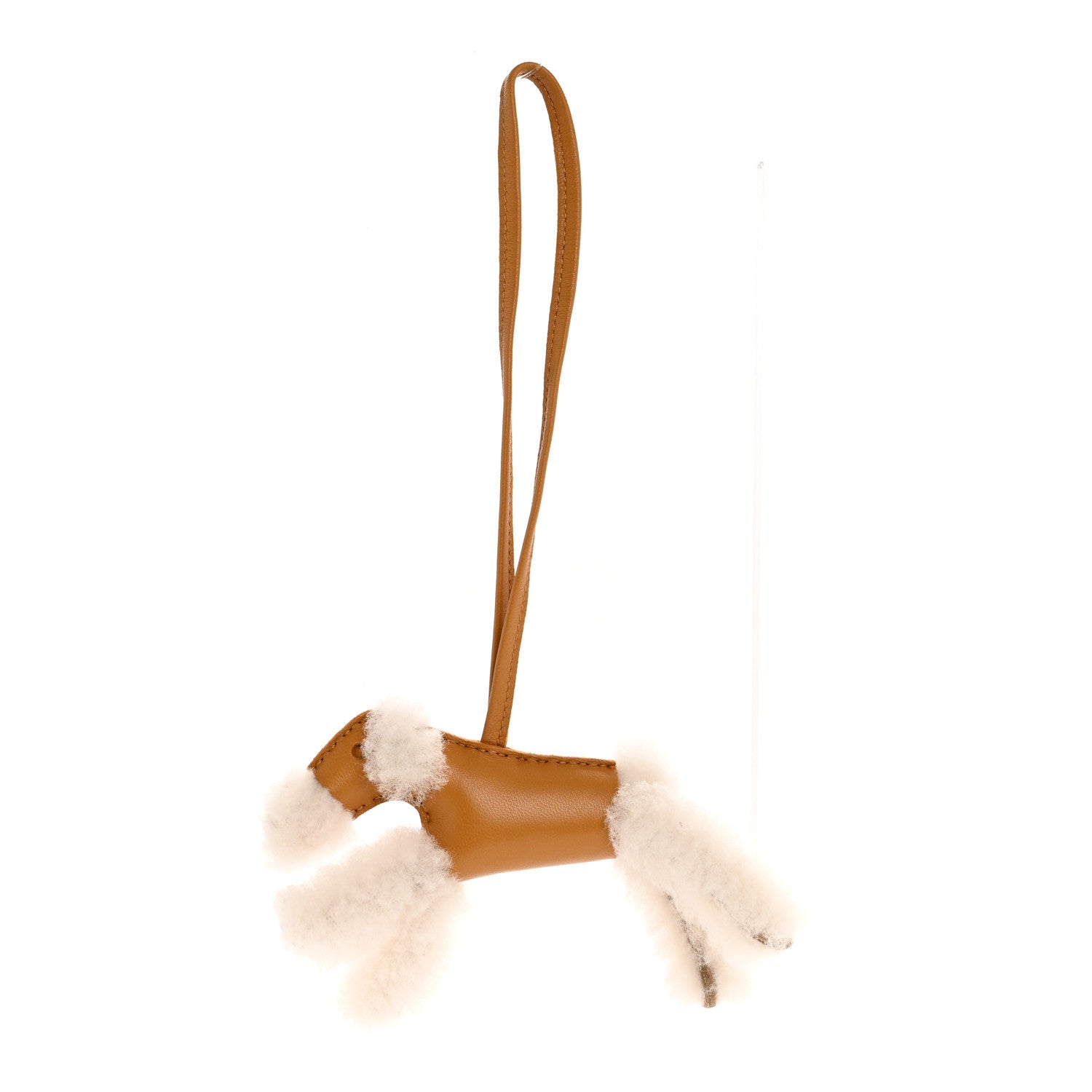 Milo Lambskin Shearling Budy Charm Sesame