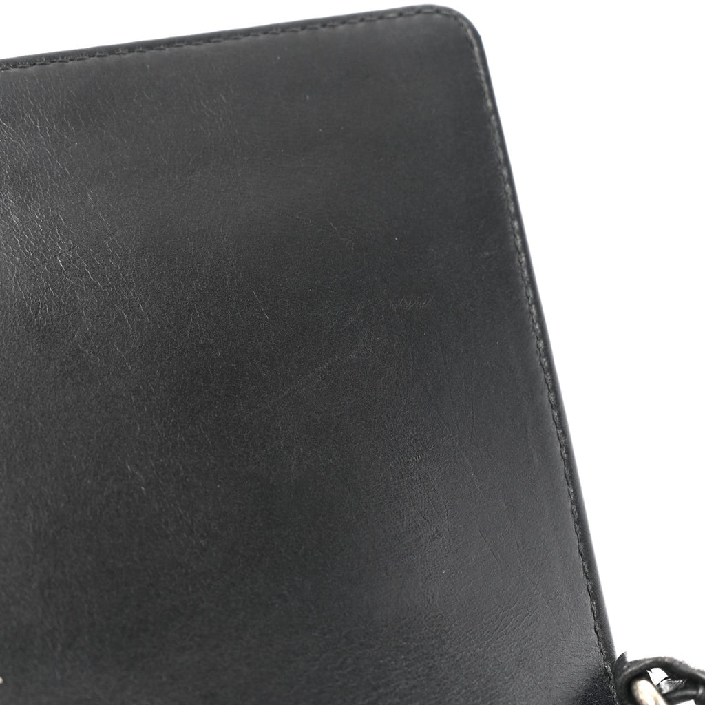 Calfskin Embossed Medium Paris Salzburg Boy Flap Black