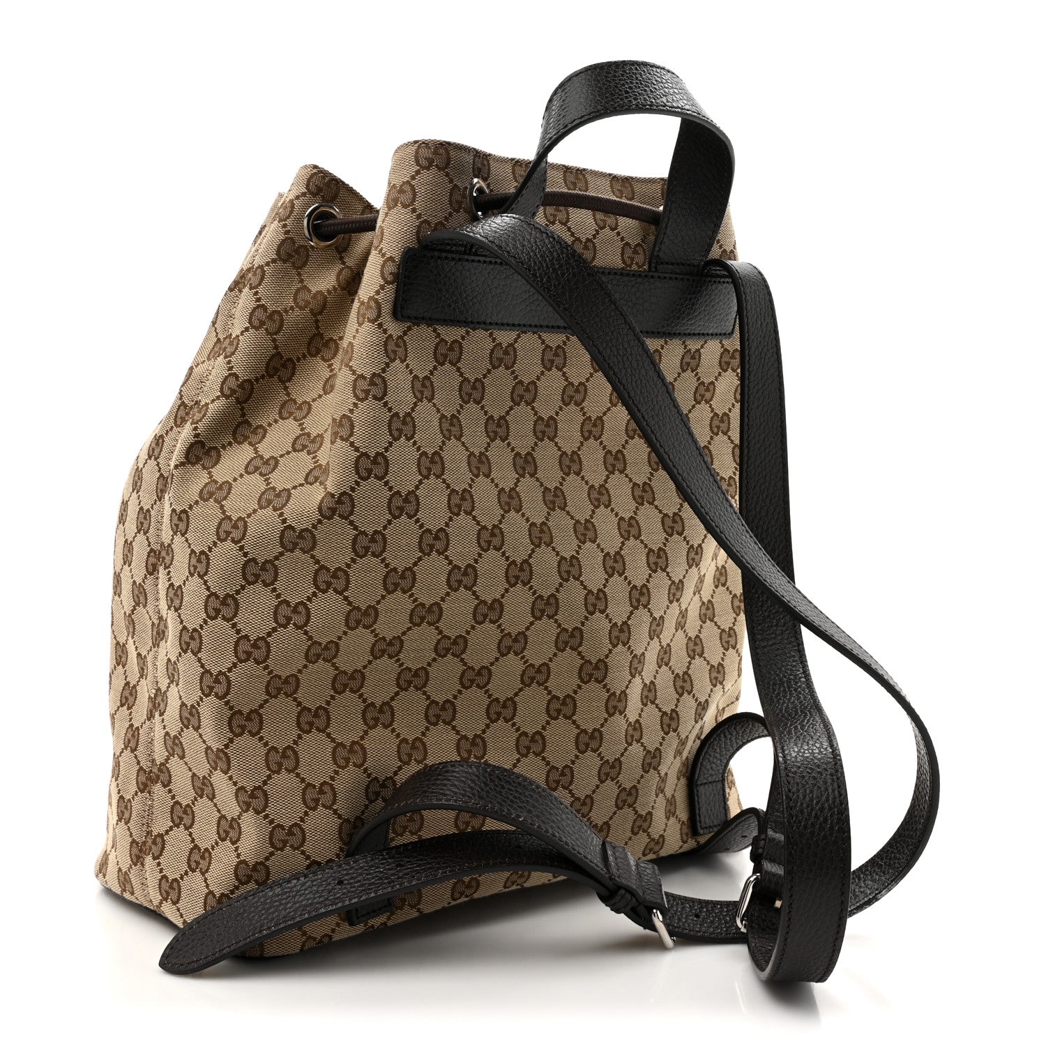 Monogram Dollar Calfskin O Drawstring Backpack Beige Ebony Testa di Moro Dark Chocolate