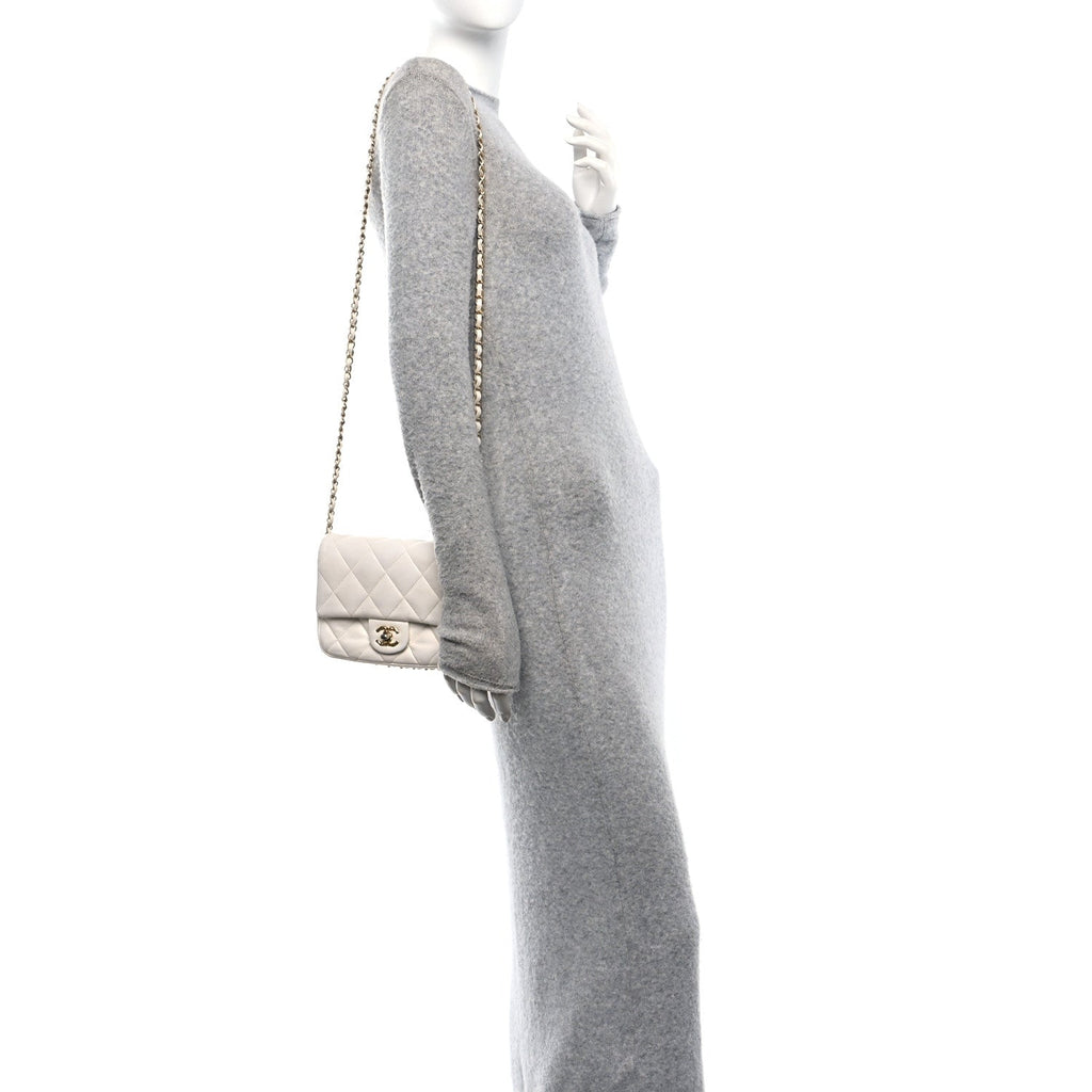Lambskin Quilted CC Small Dynasty Flap White