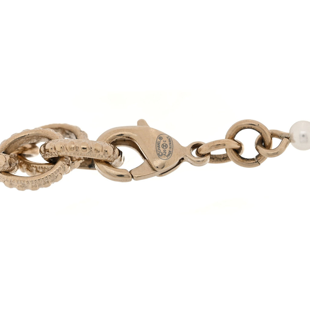 Pearl Crystal CC Star Bracelet Gold