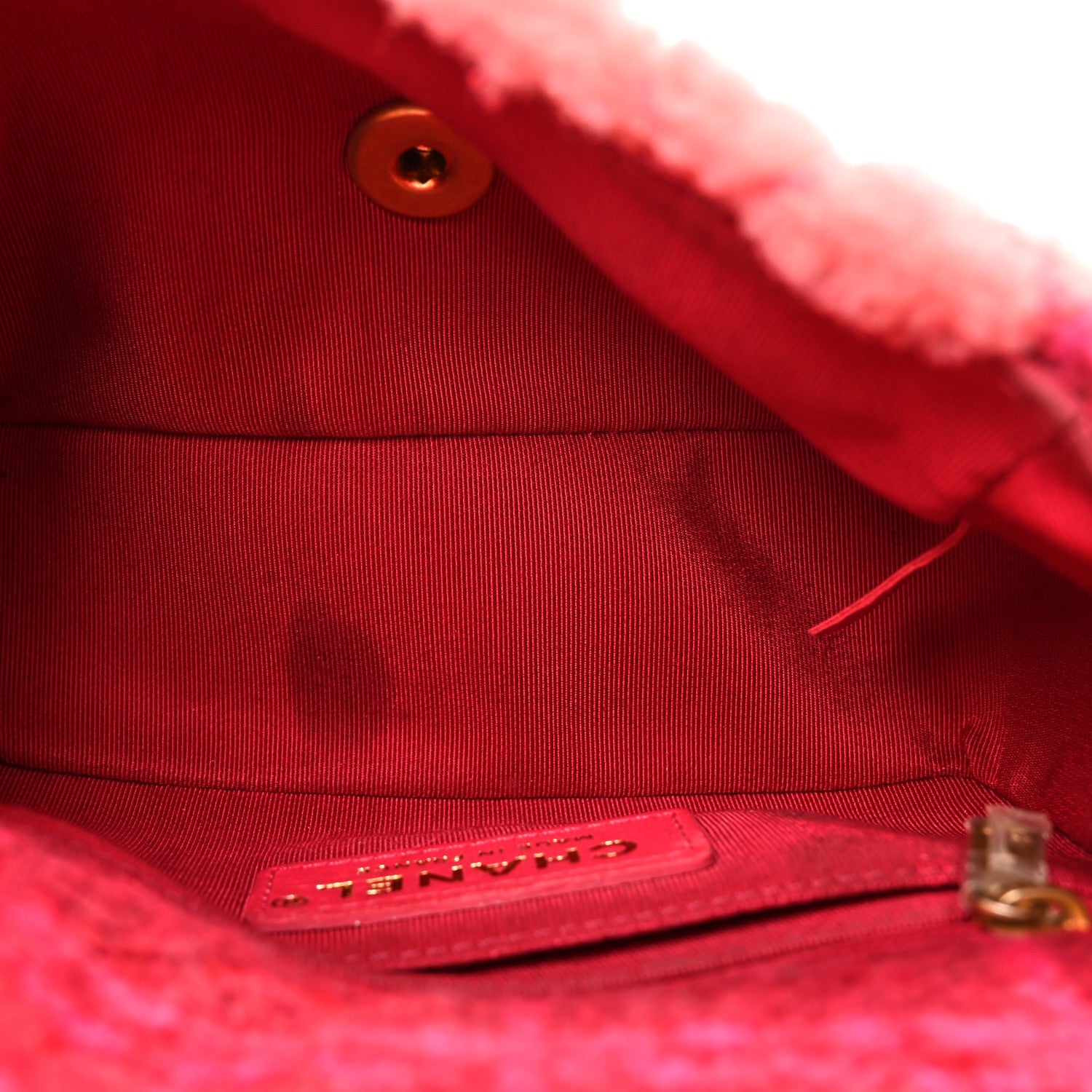 Shearling Tweed Quilted Mini Square Flap Bag Pink